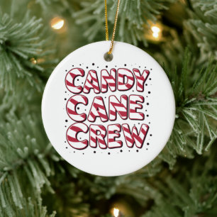 Candy Cane Crew Älskare Jul Xmas Pyjamas Julgransprydnad Keramik