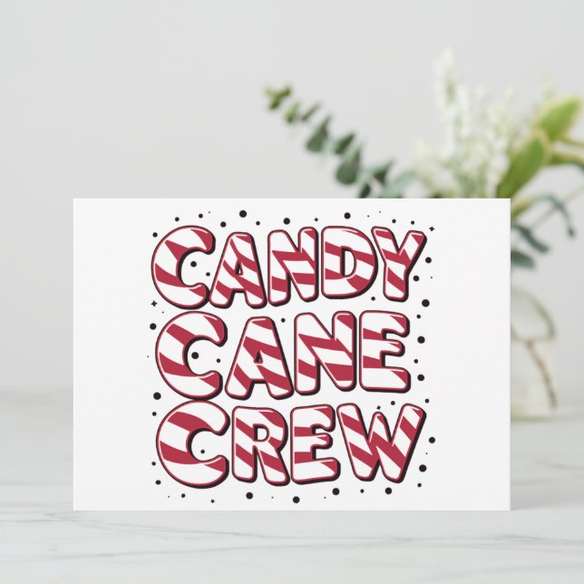 Candy Cane Crew Älskare Jul Xmas Pyjamas Julkort (Stående Fram)