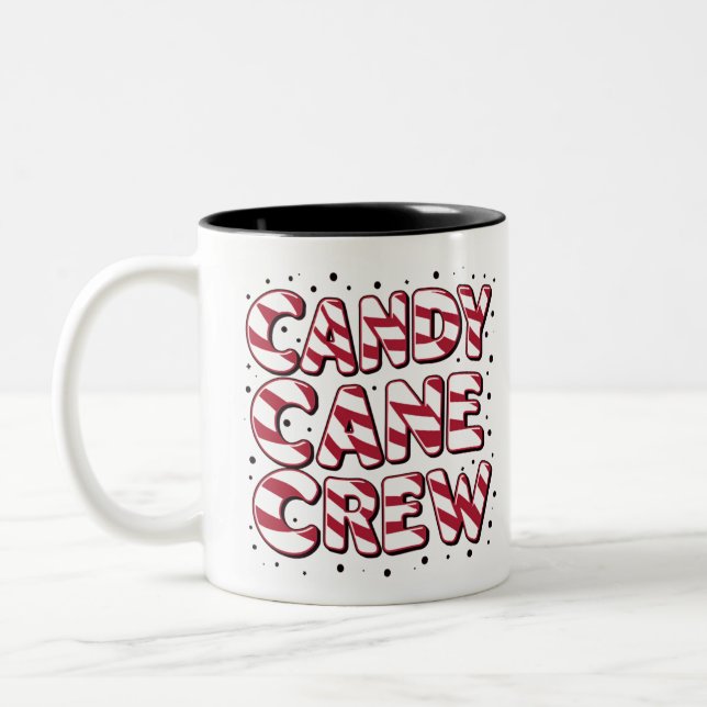 Candy Cane Crew Älskare Jul Xmas Pyjamas Två-Tonad Mugg (Vänster)