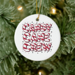 Candy cane Crew Älskare-julen Julafton Pajama Julgransprydnad Keramik<br><div class="desc">Candy cane Crew Älskare-julen Julafton Pajama</div>