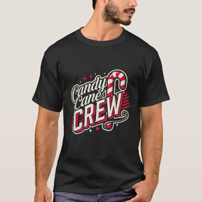 Candy Cane Crew Christmas Cute Holiday Group Art T Shirt (Framsida)