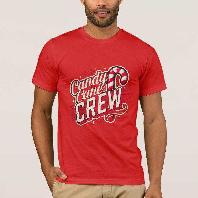 Candy Cane Crew Christmas Family Holiday Matching  T Shirt (Framsida)