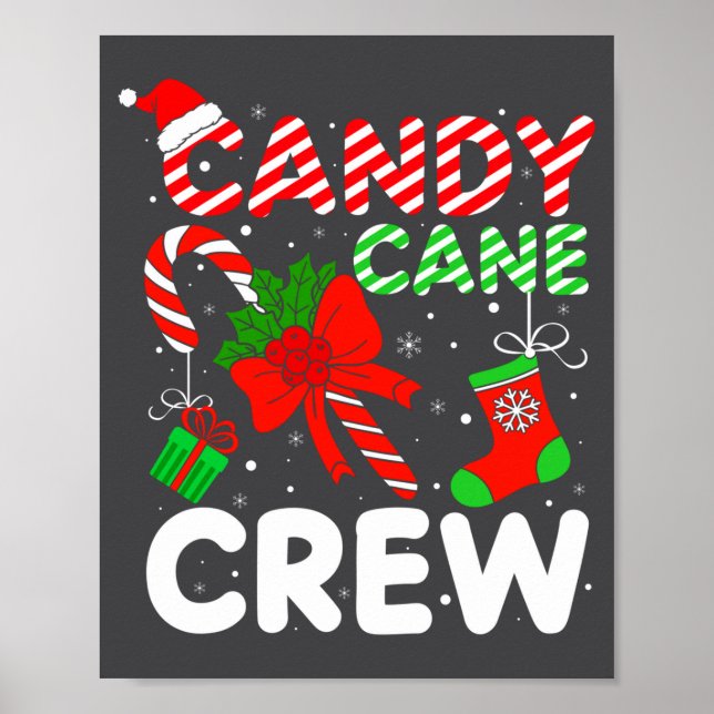 Candy Cane Crew Christmas Funny Xmas Matching Fami Poster (Framsidan)