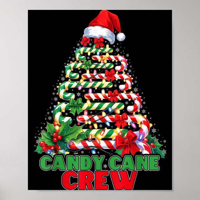 Candy Cane Crew Christmas Funny Xmas Matching Fami Poster (Framsidan)