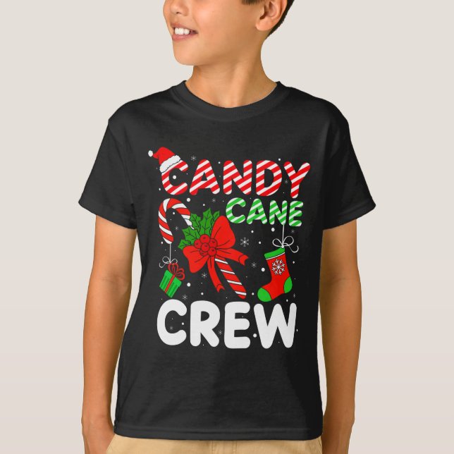 Candy Cane Crew Christmas Funny Xmas Matching Fami T Shirt (Framsida)