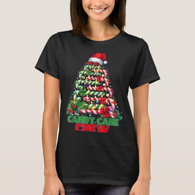 Candy Cane Crew Christmas Funny Xmas Matching Fami T Shirt (Framsida)