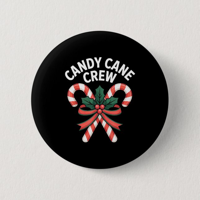 Candy Cane Crew Christmas Girls Boys Kids Adult Ho Knapp (Framsida)