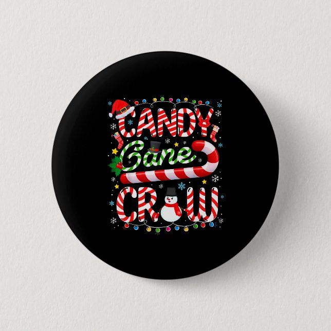 Candy Cane Crew Christmas Pajamas Adult Men Women  Knapp (Framsida)