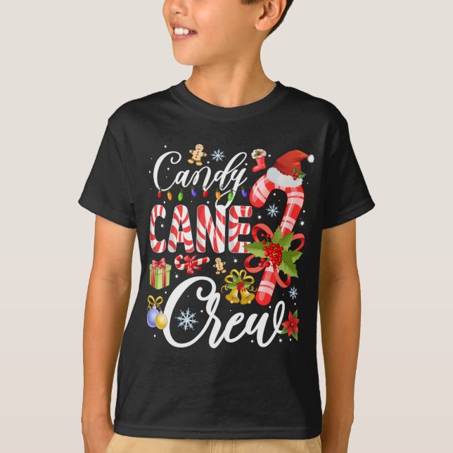 Candy Cane Crew Christmas Xmas For Kids T Shirt (Framsida)