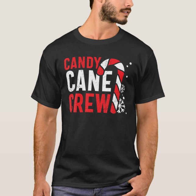 Candy cane Crew Cute-julmatchningsfamiljen T Shirt (Framsida)