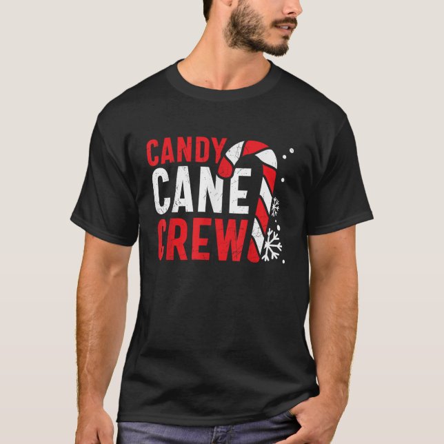 Candy cane Crew Cute-julmatchningsfamiljen T Shirt (Framsida)
