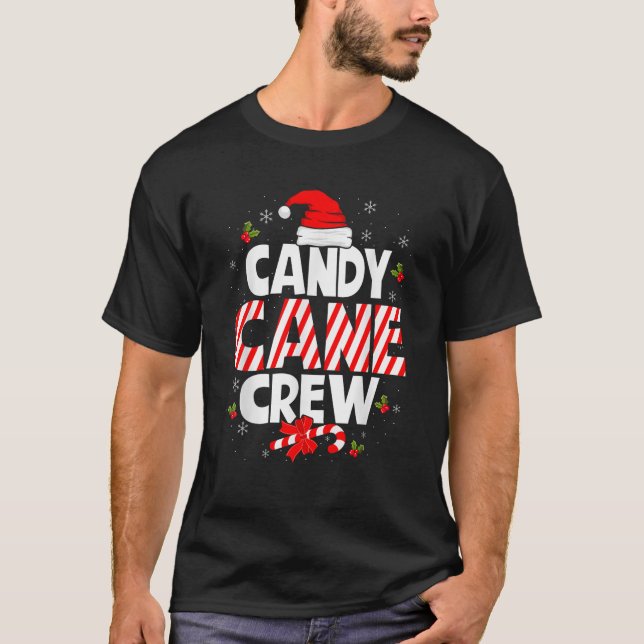 Candy Cane Crew for Family Xmas and Cousin Christm T Shirt (Framsida)