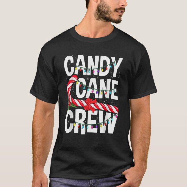 Candy Cane Crew Funny Christmas Candy Lover Dancin T Shirt (Framsida)