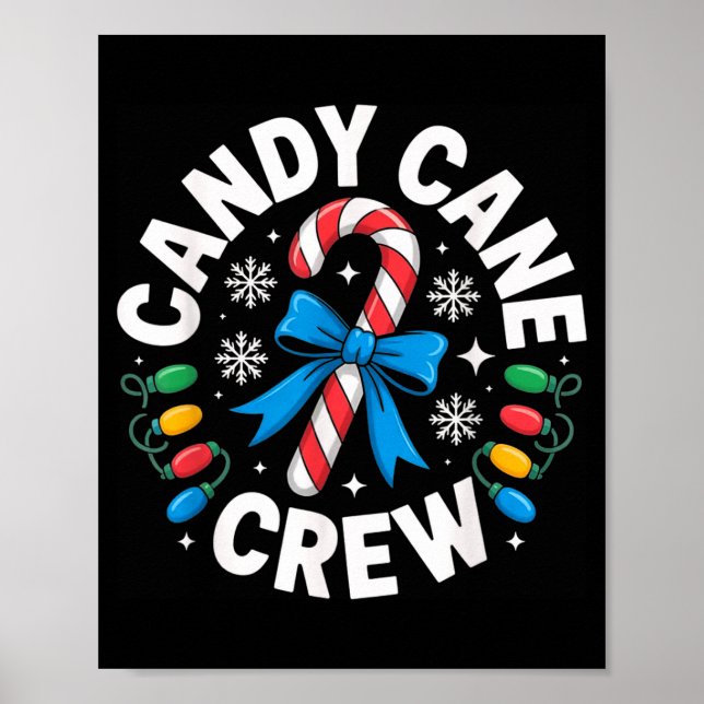 Candy Cane Crew Funny Christmas Candy Lover X-mas  Poster (Framsidan)