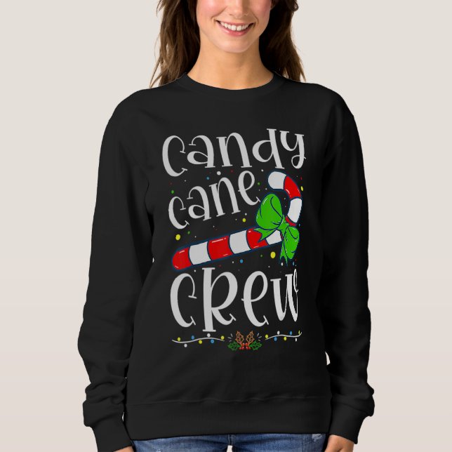 Candy Cane Crew Funny Christmas Candy Lover X Mas T Shirt (Framsida)