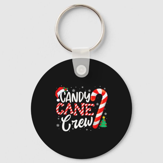 Candy Cane Crew Funny Christmas Candy Lover Xmas  Nyckelring (Framsida)