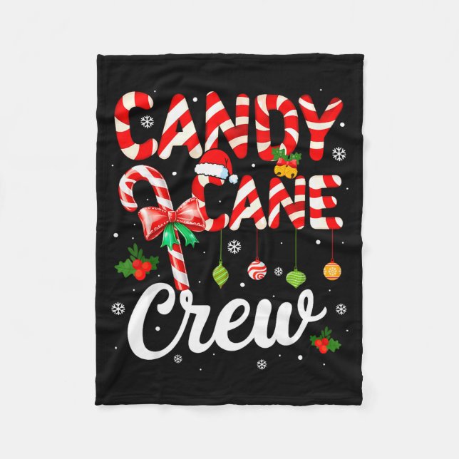 Candy Cane Crew Funny Christmas Holiday Family Men Fleecefilt (Framsidan)