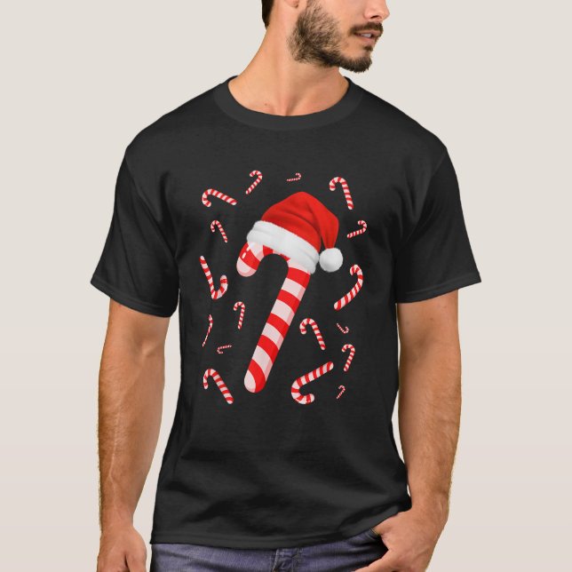 Candy Cane Crew Funny Christmas Holiday Men Women  T Shirt (Framsida)