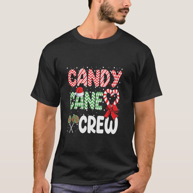 Candy cane Crew Funny God Jul Sweet Candy Merry T Shirt (Framsida)