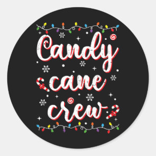 Candy cane Crew Funny jul Candy Älskare Julafton P Runt Klistermärke