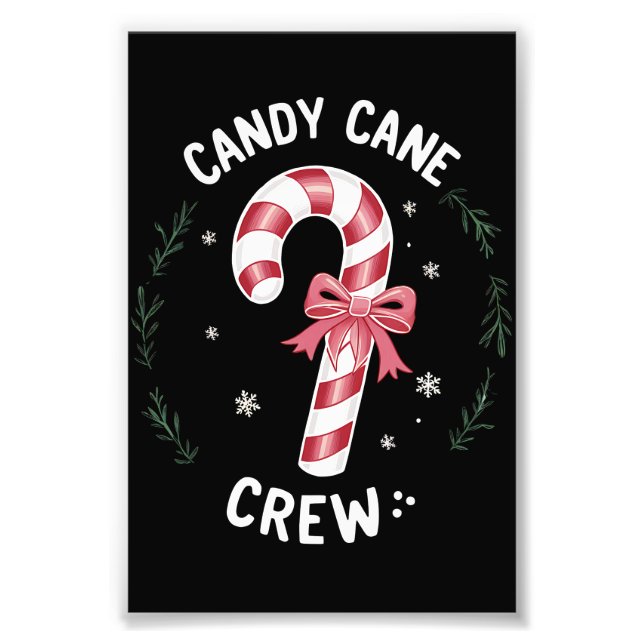 Candy cane Crew Funny julgodis Älskare Julafton Fototryck (Framsidan)
