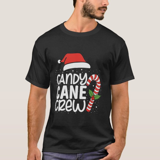 Candy cane Crew Funny Matching jul Candy Lov T Shirt (Framsida)