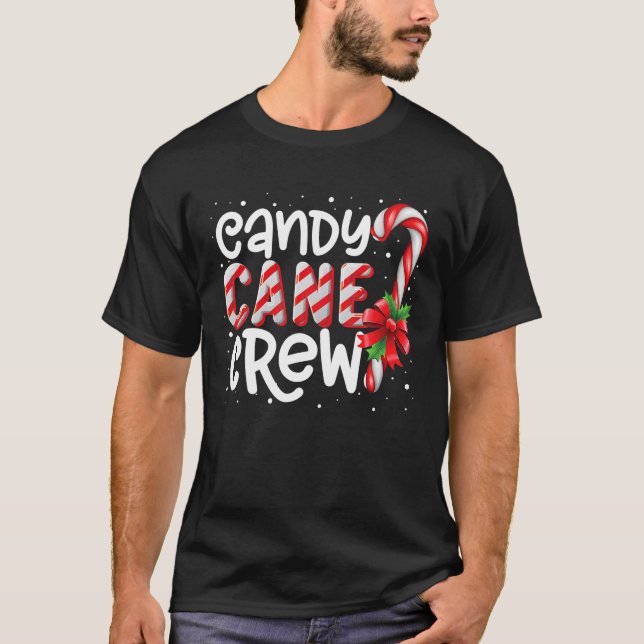 Candy cane Crew Funny Matching jul Candy T Shirt (Framsida)