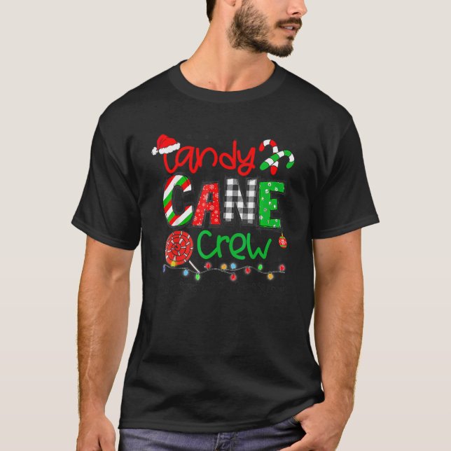 Candy cane Crew God jul 2023 Funny Familj T Shirt (Framsida)