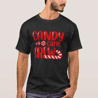 Candy Cane Crew Godis Xmas Pyjamas Matchande Famil T Shirt