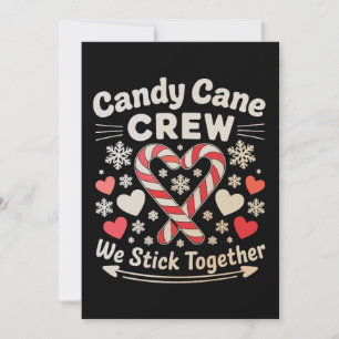 Candy Cane Crew Hjärt Jul Matchande Familj Xmas Julkort