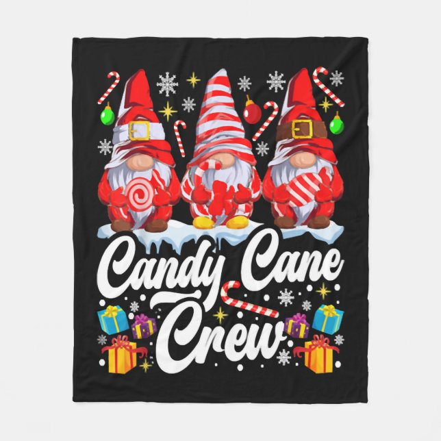 Candy cane Crew jul Candy Älskare Gnome Fleecefilt (Framsidan)