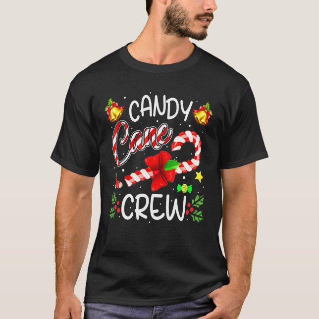 Candy cane Crew jul Candy Julafton T Shirt (Framsida)