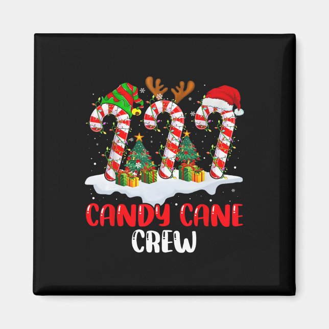 Candy Cane Crew jul rolig familj matchande kläder Magnet (Framsidan)