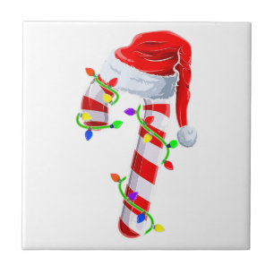 Candy Cane Crew Julbelysningar Familj Matchande X Kakelplatta