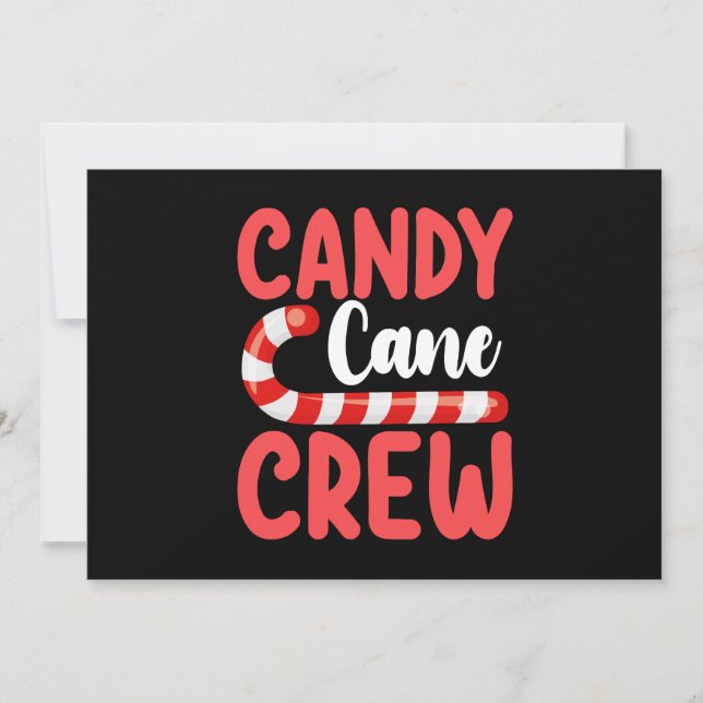 Candy cane Crew-julfamiljen Helgdag Pajamas Inbjudningar (Framsida)