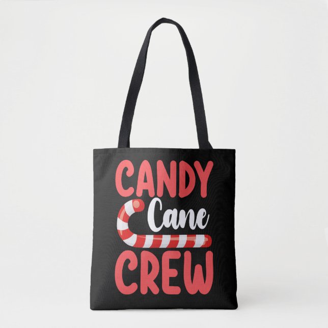 Candy cane Crew-julfamiljen Helgdag Pajamas Tygkasse (Framsida)