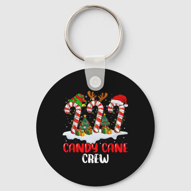 Candy cane Crew-julfamiljen som matchar Pa Nyckelring (Framsida)
