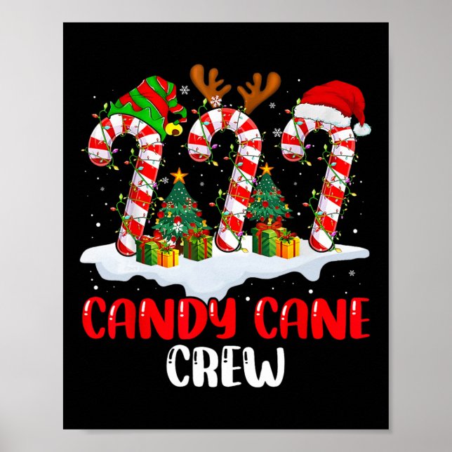 Candy cane Crew-julfamiljen som matchar Pa Poster (Framsidan)