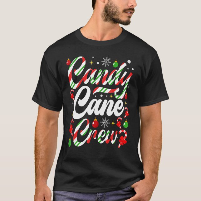 Candy cane Crew-julgodis T Shirt (Framsida)