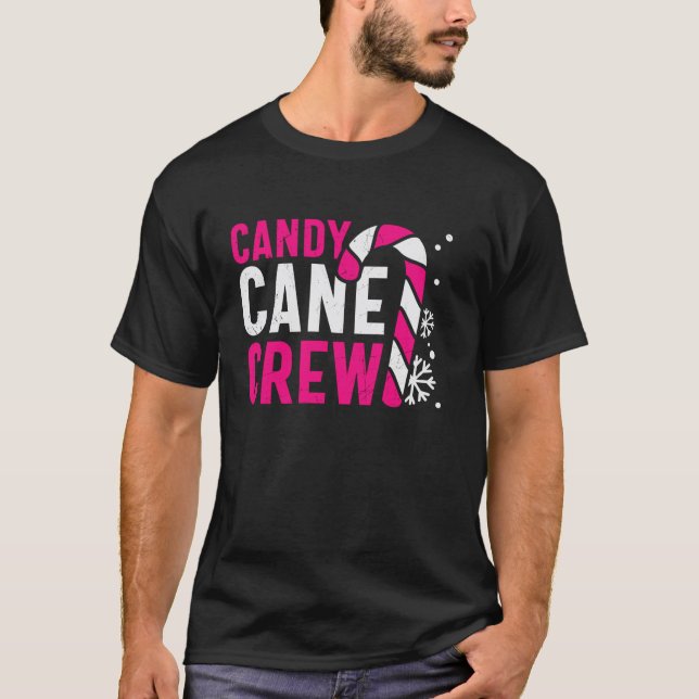 Candy cane Crew-julsötningsfamiljen Matching P T Shirt (Framsida)