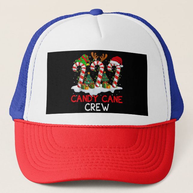 Candy cane Crew-jultomten Elf Reindeer X-mas Keps (Framsida)