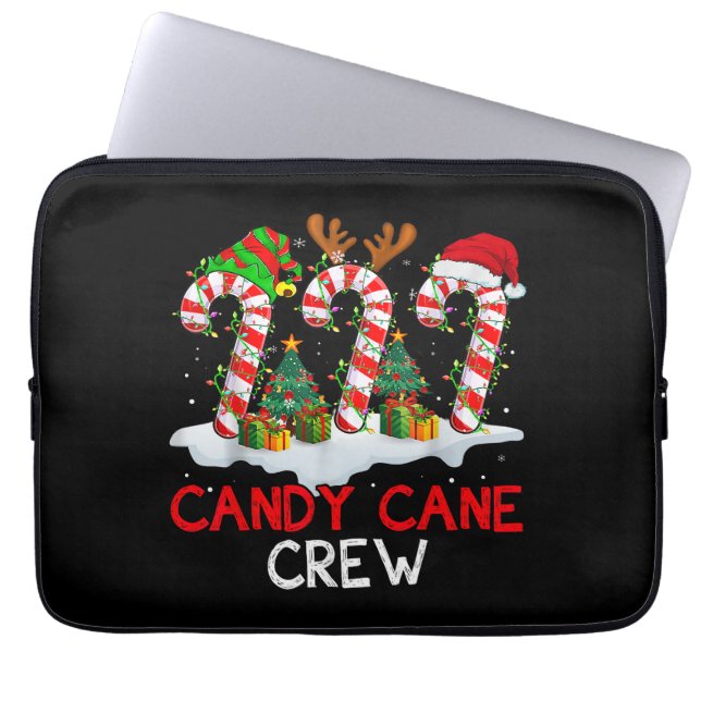 Candy cane Crew-jultomten Elf Reindeer X-mas Laptop Fodral (Framsidan)