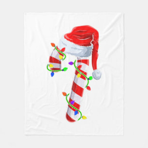 Candy cane Crew-Ljuset-julfamiljen som matchar X Fleecefilt