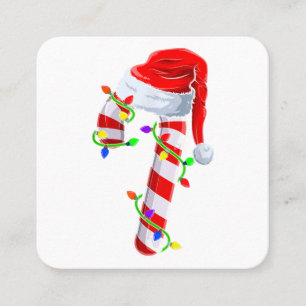 Candy cane Crew-Ljuset-julfamiljen som matchar X Fyrkantigt Visitkort
