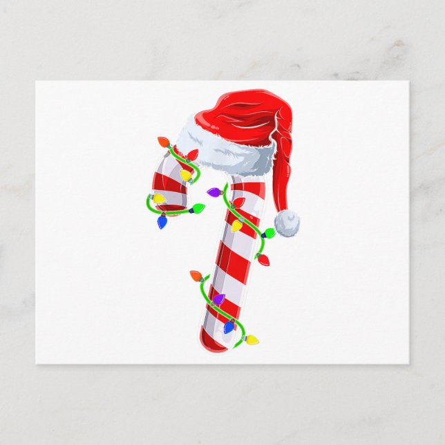 Candy cane Crew-Ljuset-julfamiljen som matchar X Helg Vykort (Framsida)