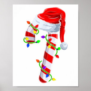Candy cane Crew-Ljuset-julfamiljen som matchar X Poster