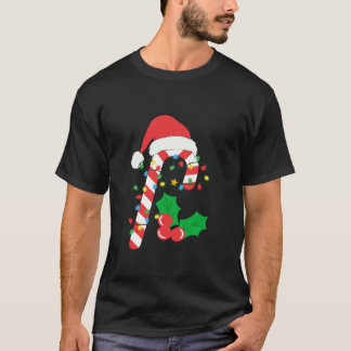 Candy cane Crew-Ljuset-julfamiljen som matchar X T Shirt