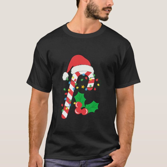 Candy cane Crew-Ljuset-julfamiljen som matchar X T Shirt (Framsida)