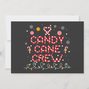 Candy Cane Crew Matchande Familj Godisälskare Inbjudningar