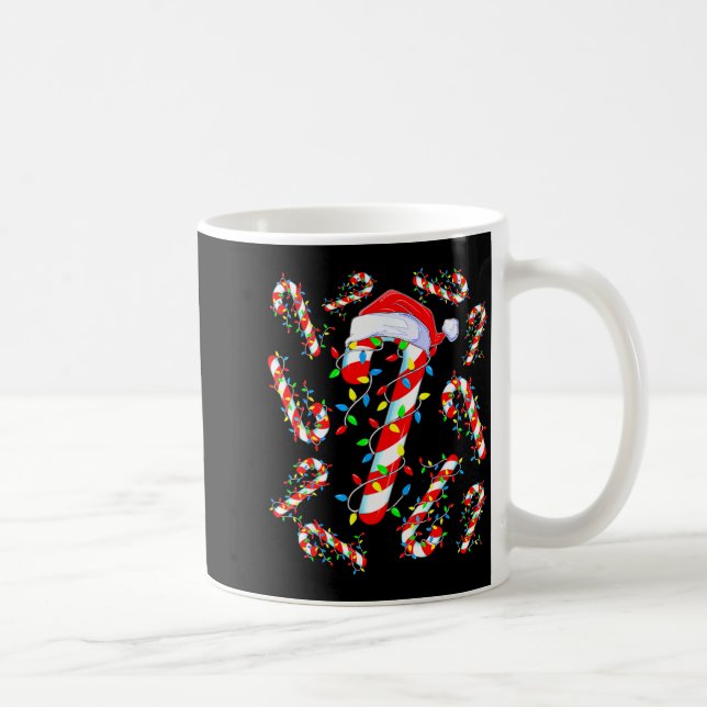 Candy Cane Crew Red And White Santa Funny Christma Kaffemugg (Höger)